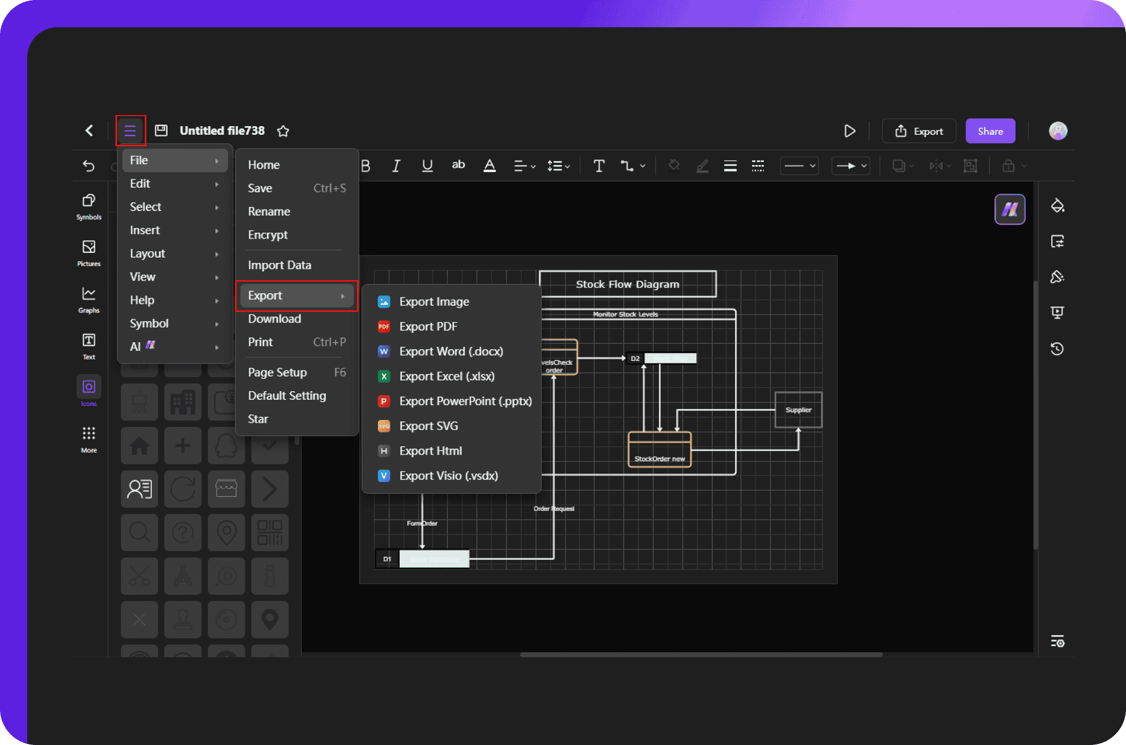 saving, exporting, and sharing