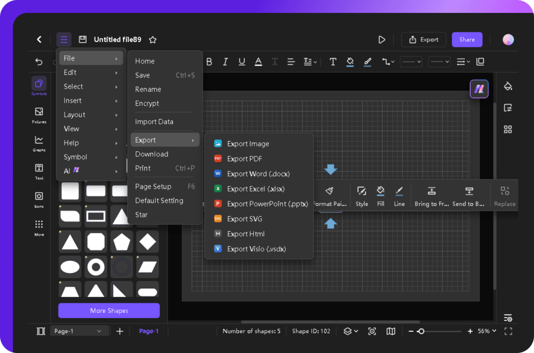 saving, exporting, and sharing