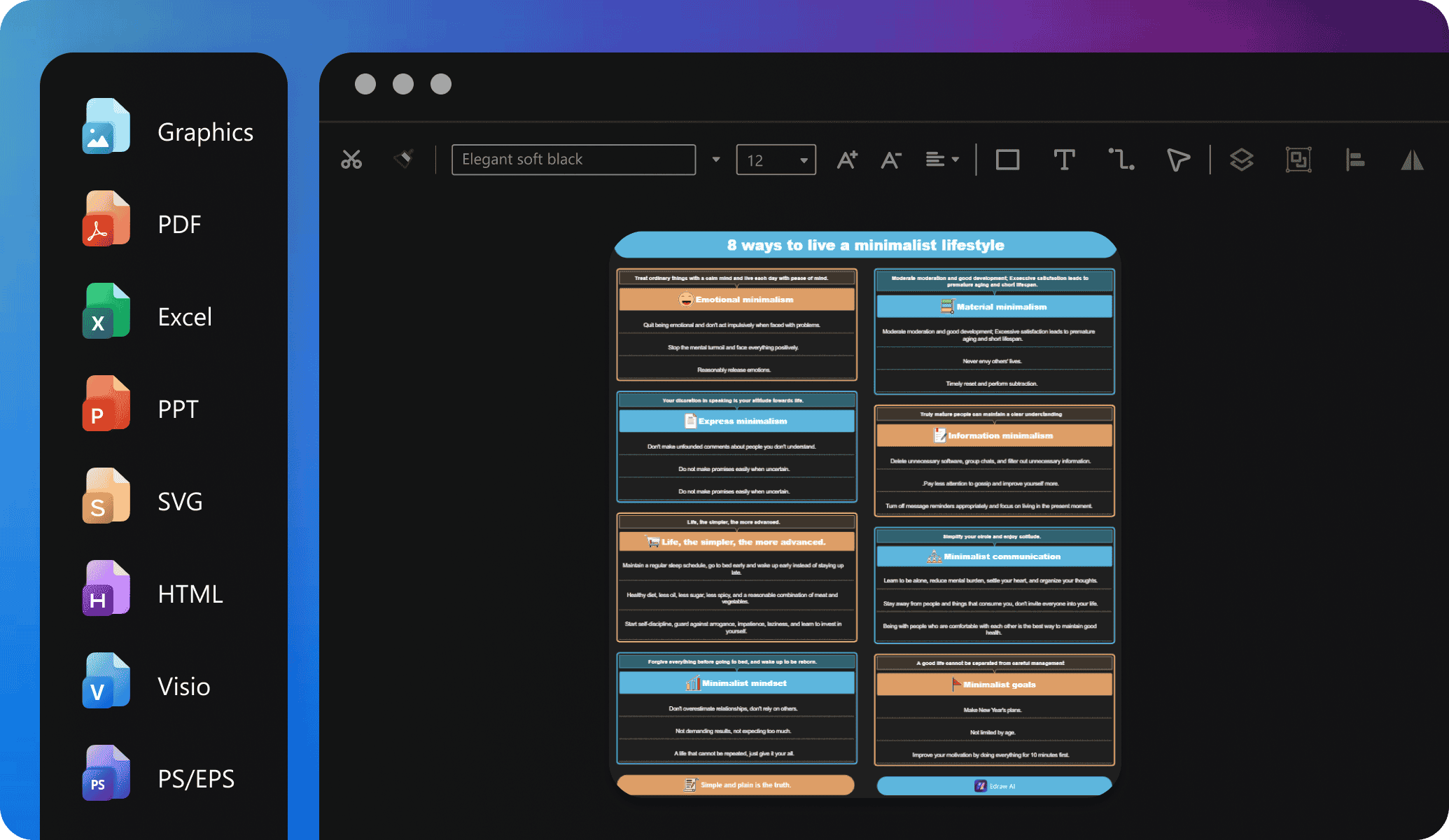 edraw ai exporting options