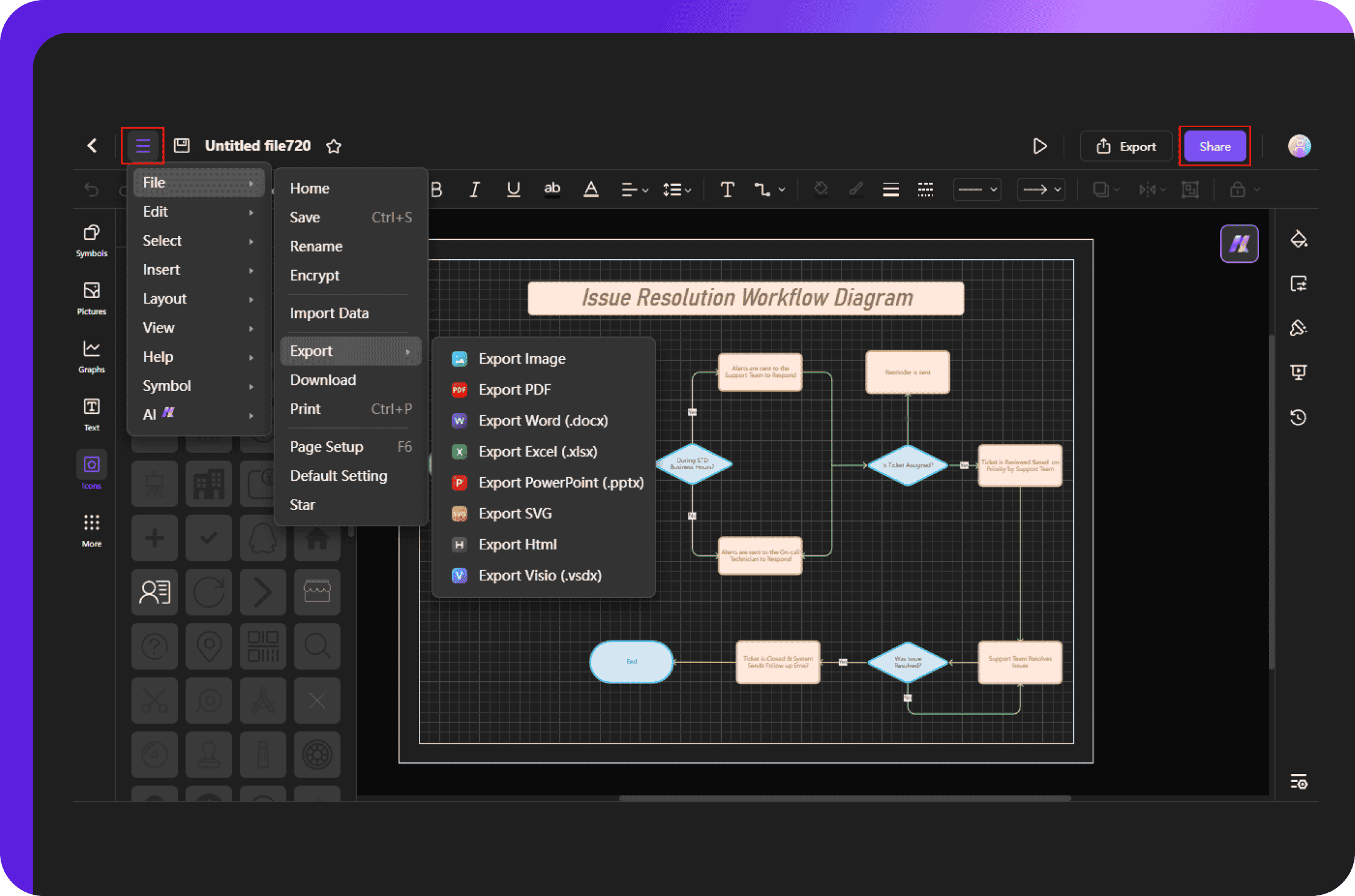 saving, exporting, and sharing