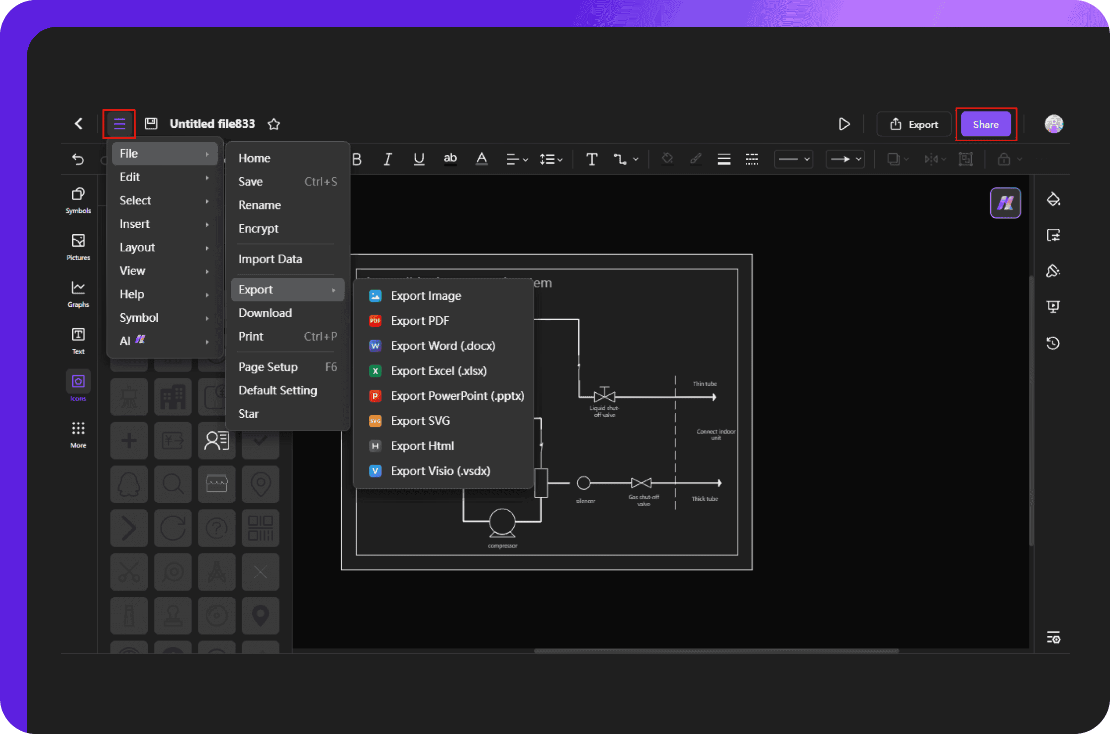 saving, exporting, and sharing