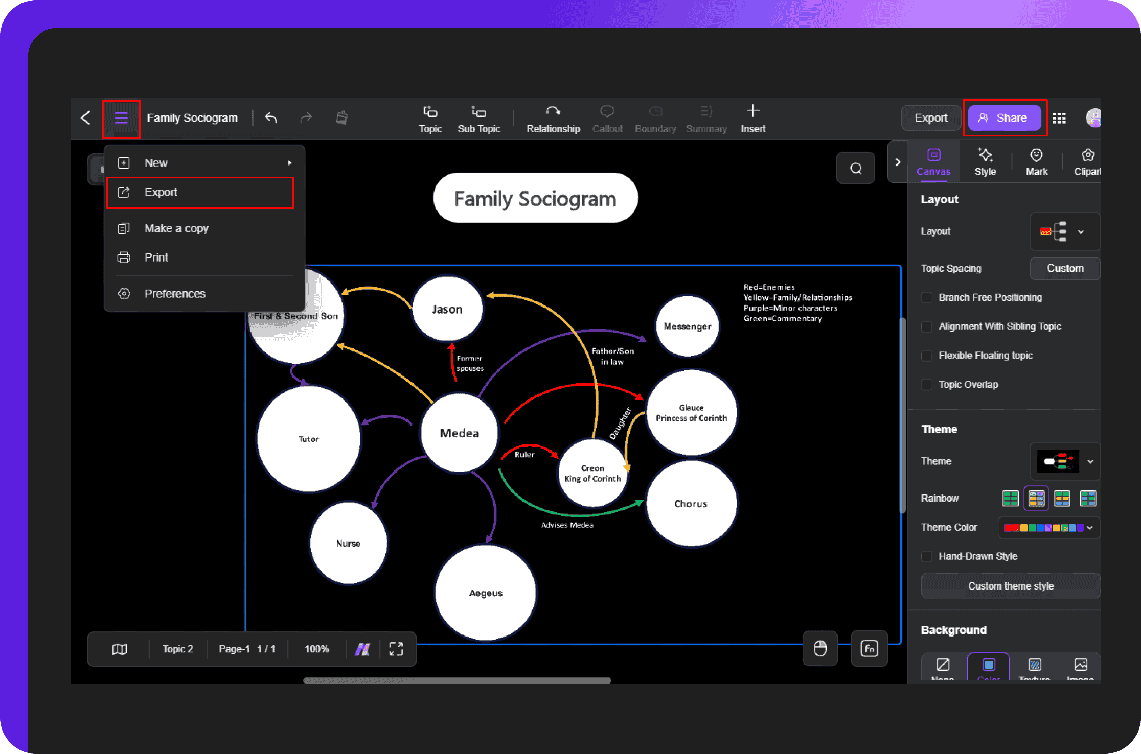 saving, exporting, and sharing