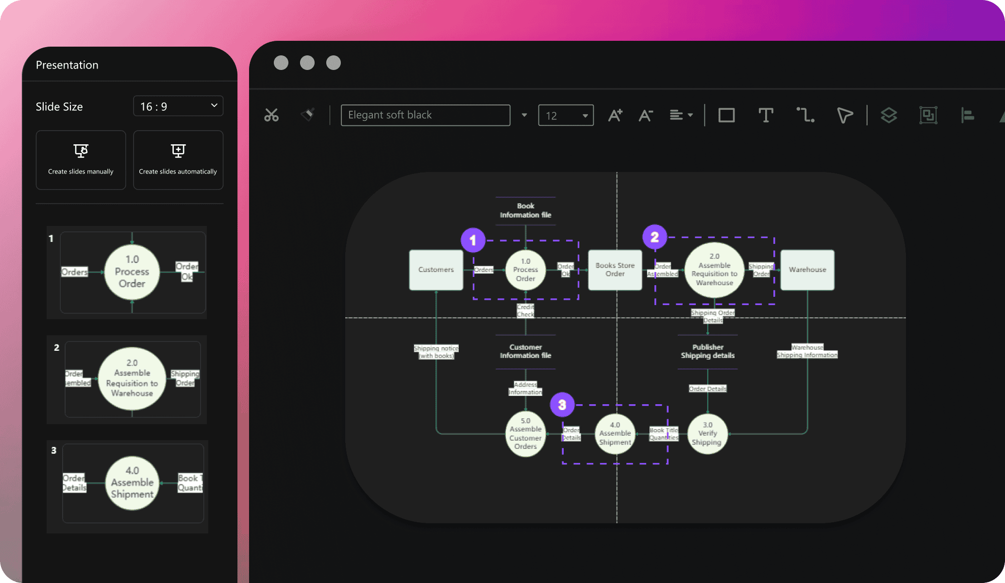 edrawai presentation option