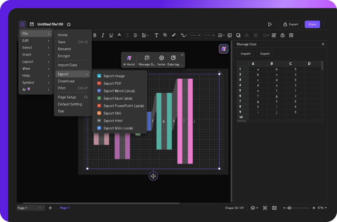 saving, exporting, and sharing