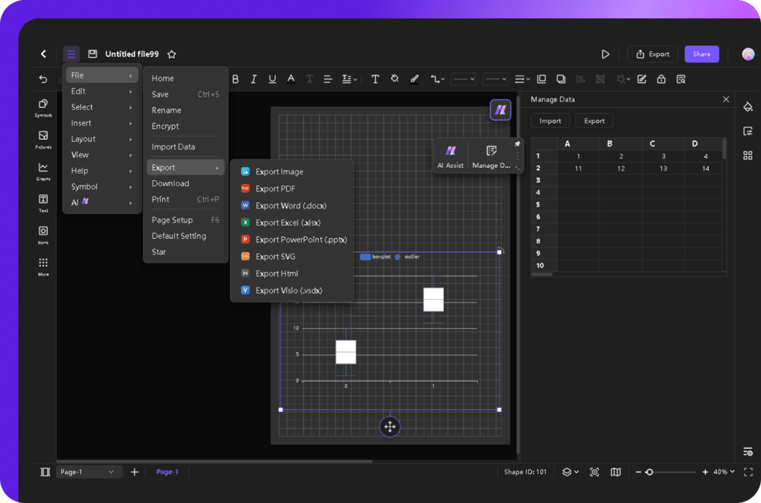 saving, exporting, and sharing