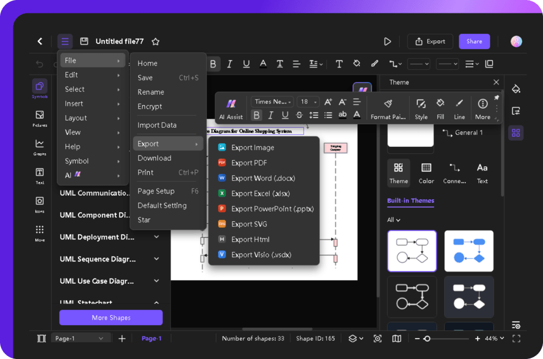 saving, exporting, and sharing