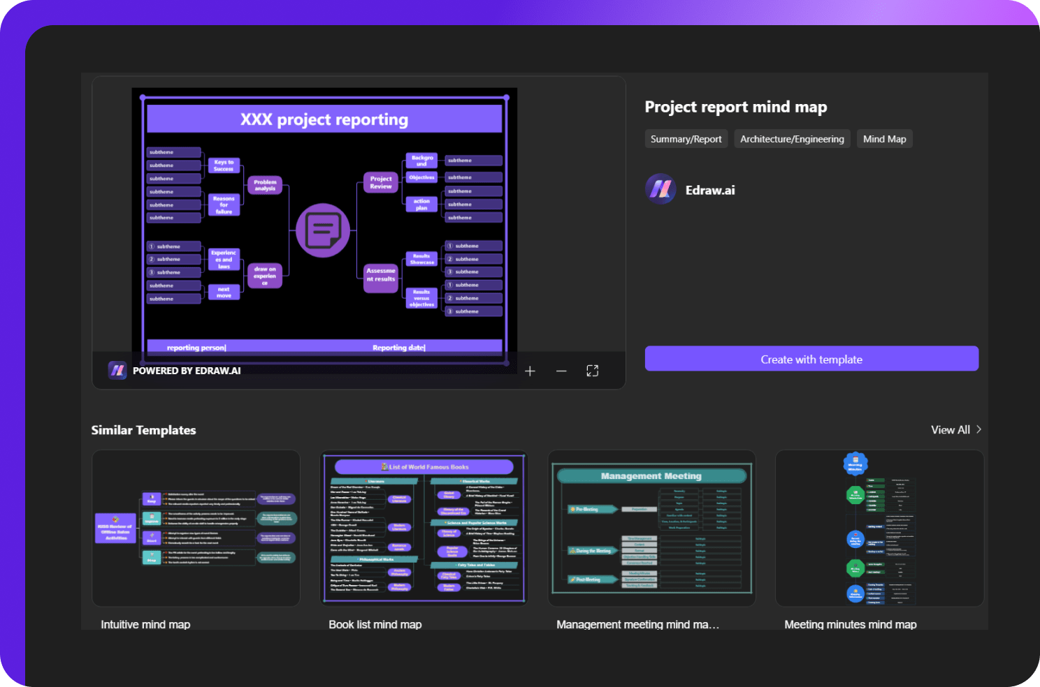 spider diagram template selection