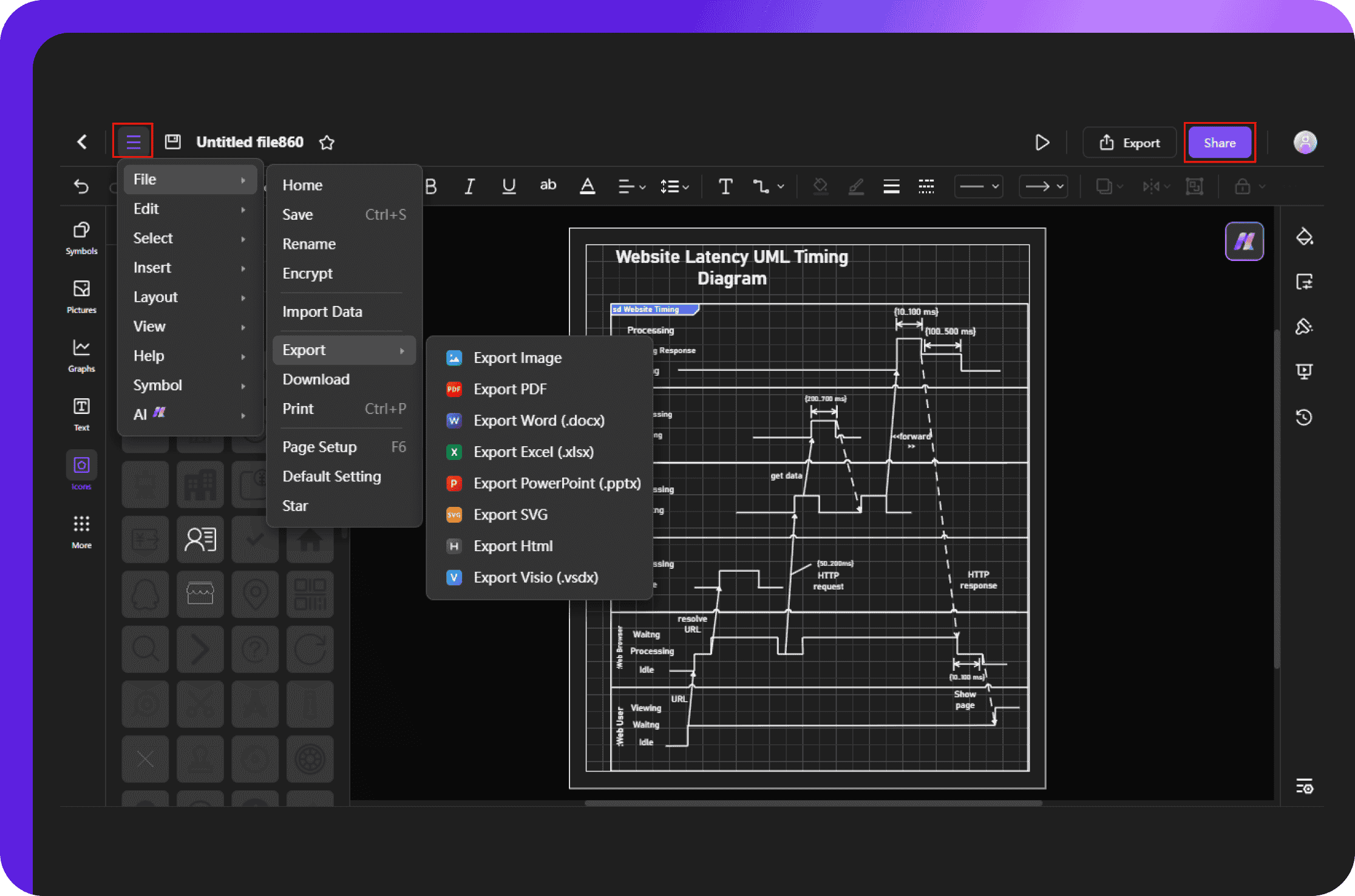 saving, exporting, and sharing