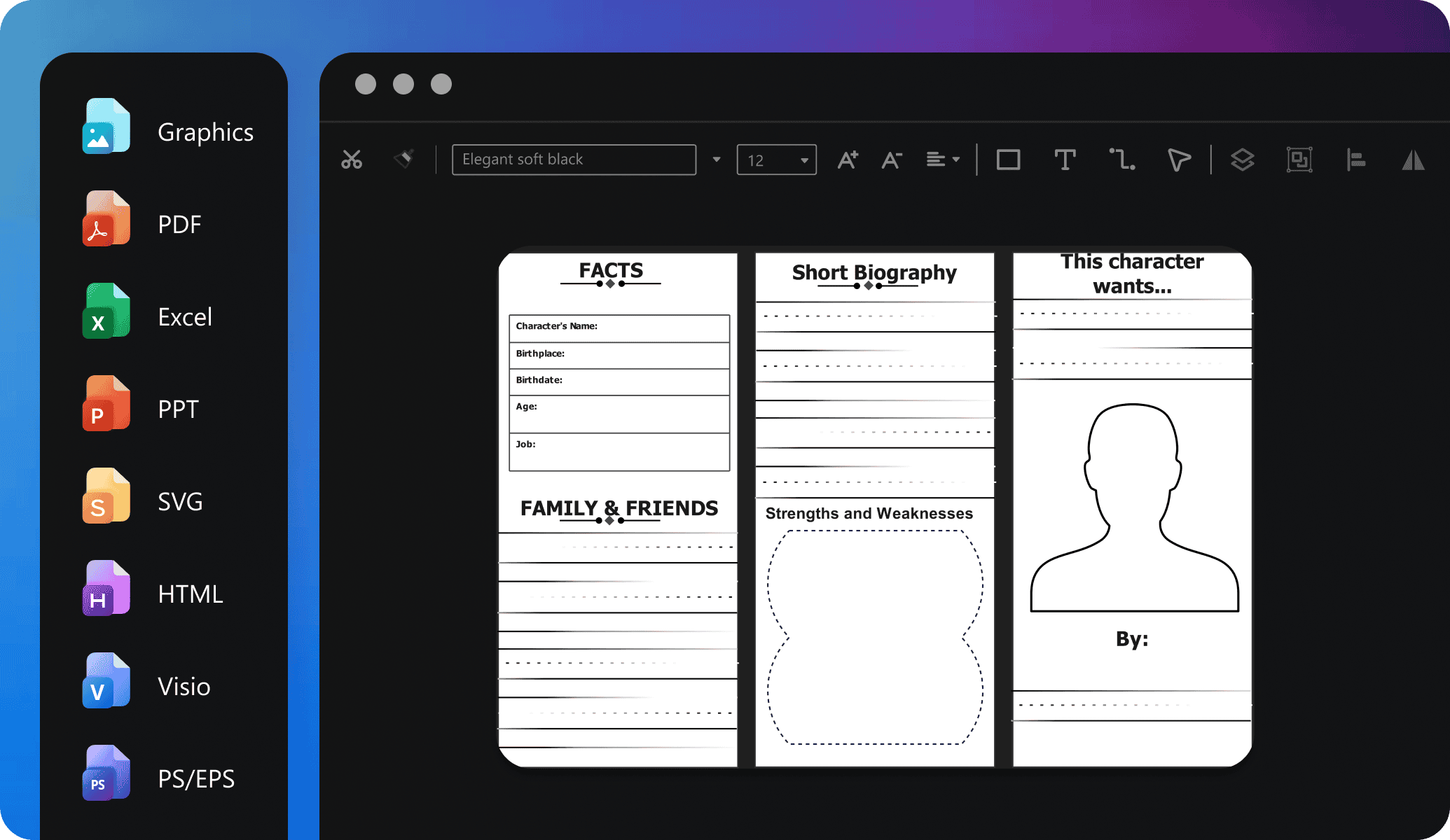 edrawai exporting options