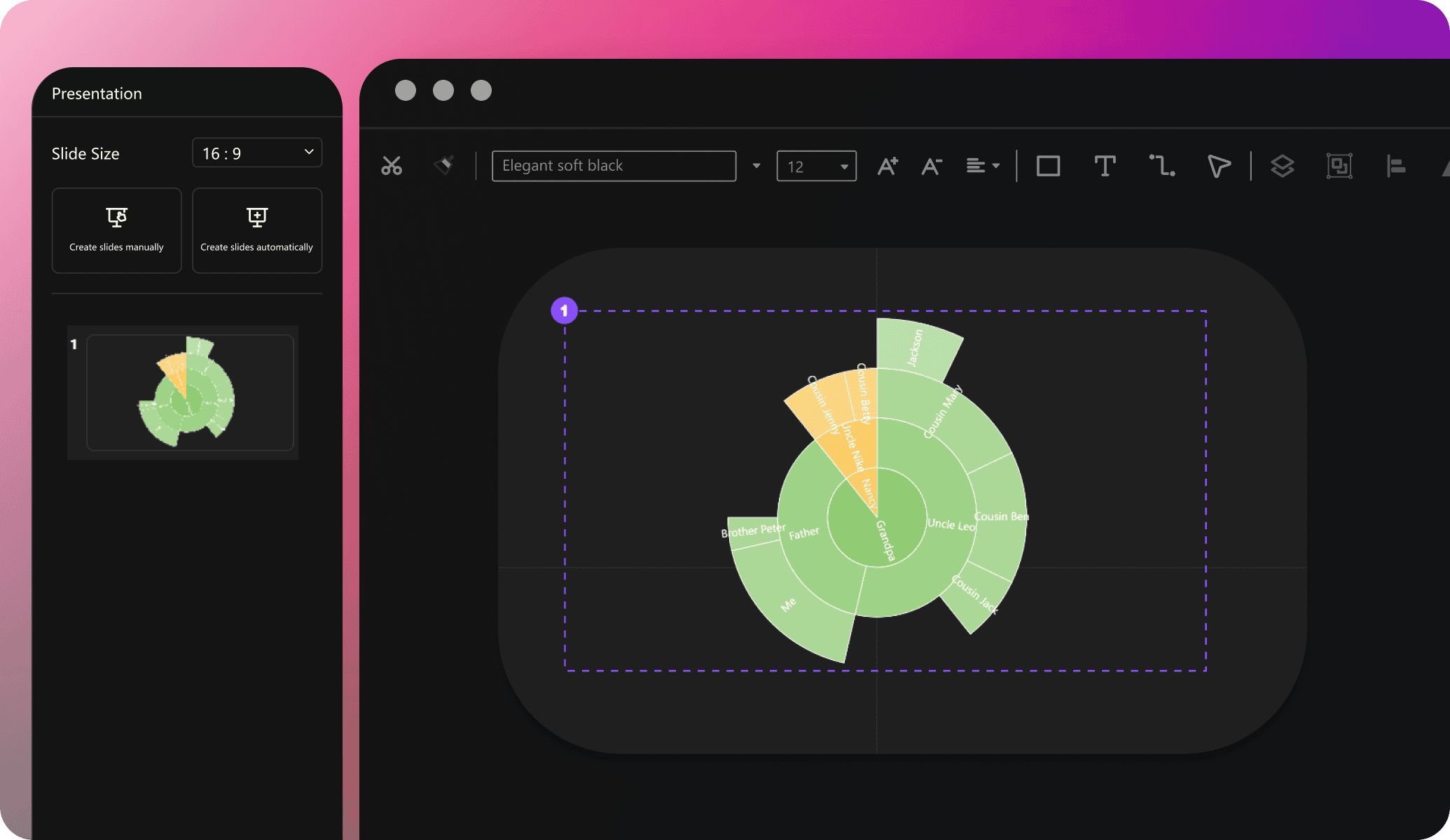 edrawai presentation option