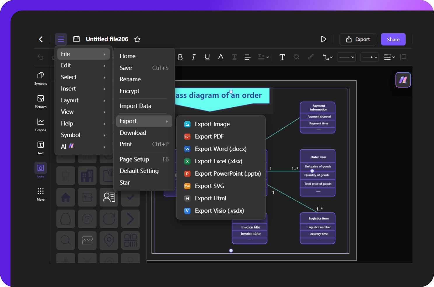 saving, exporting, and sharing