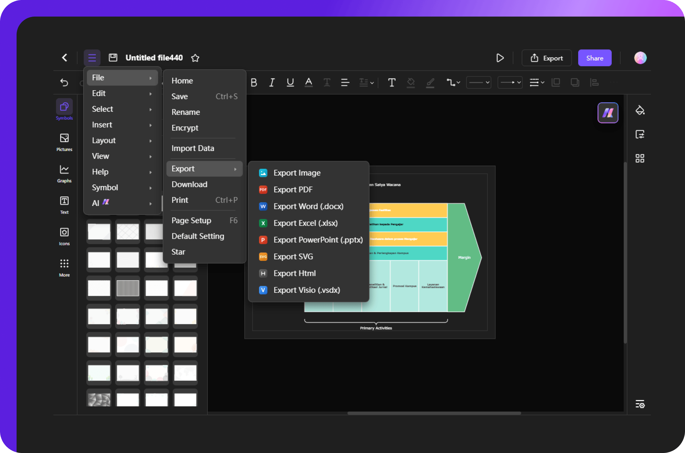 saving, exporting, and sharing