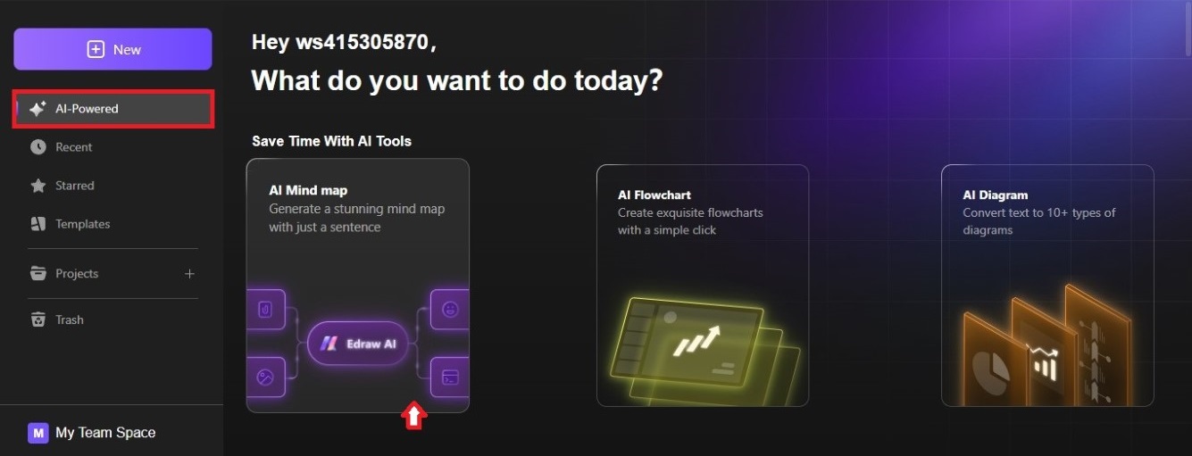 edraw ai tools dashboard