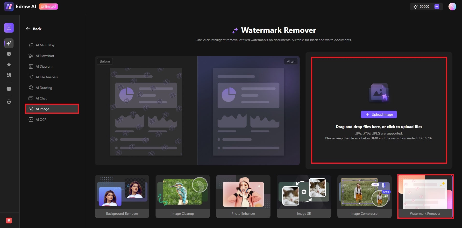 watermark remover interface