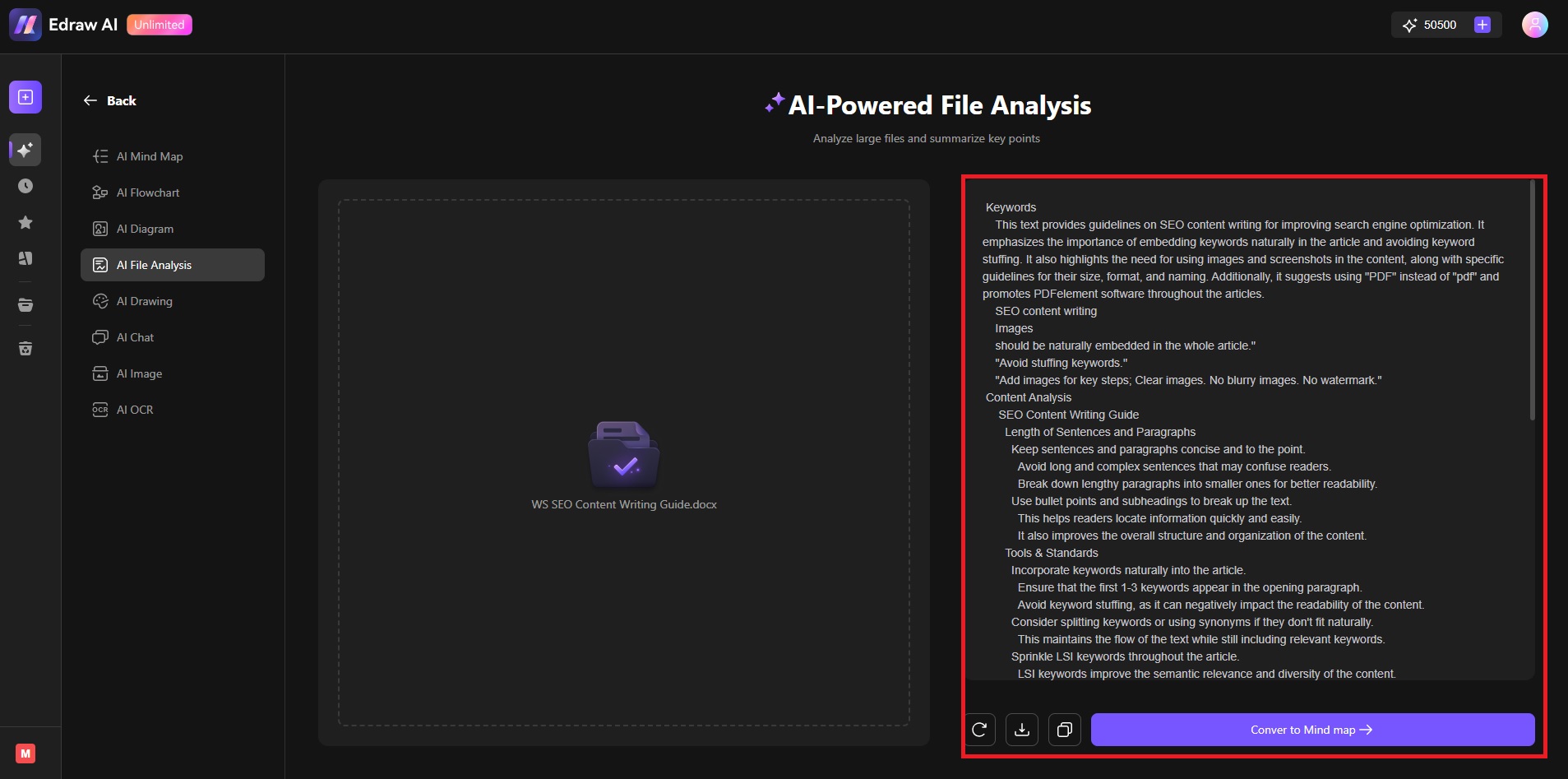 analyzed word file