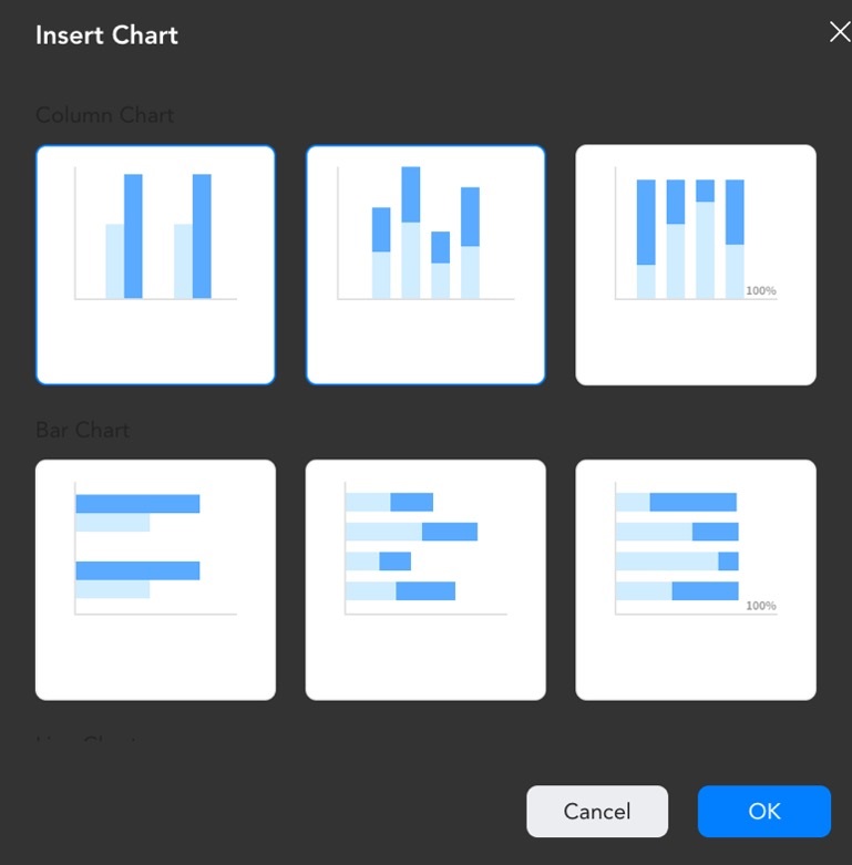 insert chart window