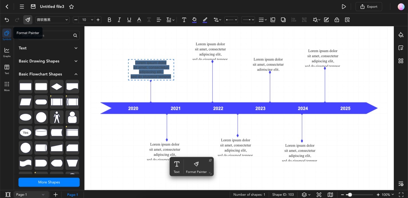 timeline in canvas