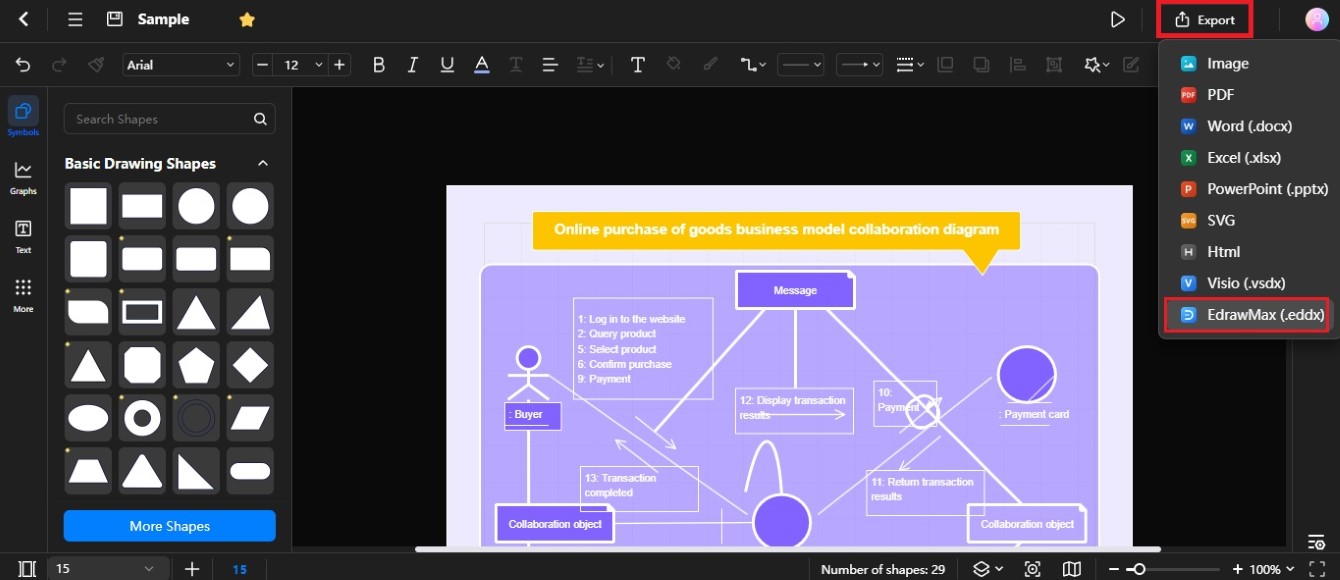 export diagram as eddx file