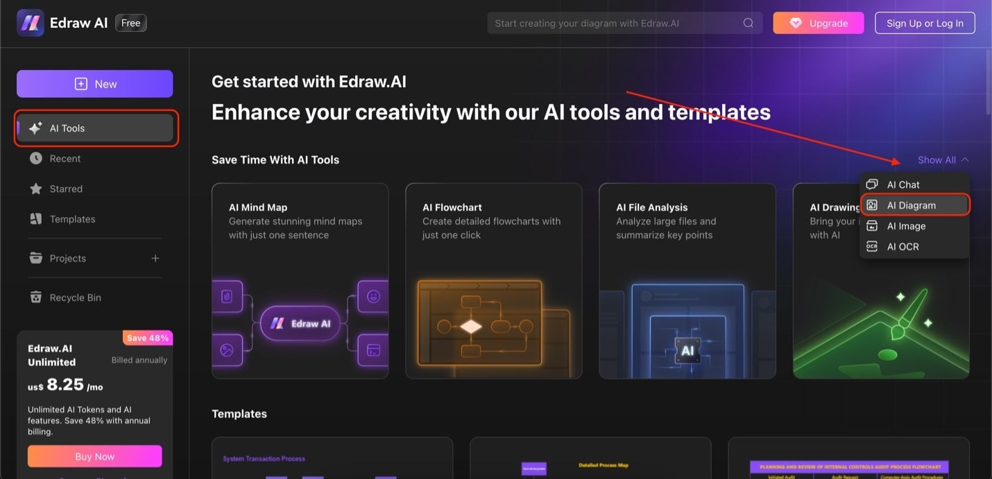 edrawai ai tools diagram