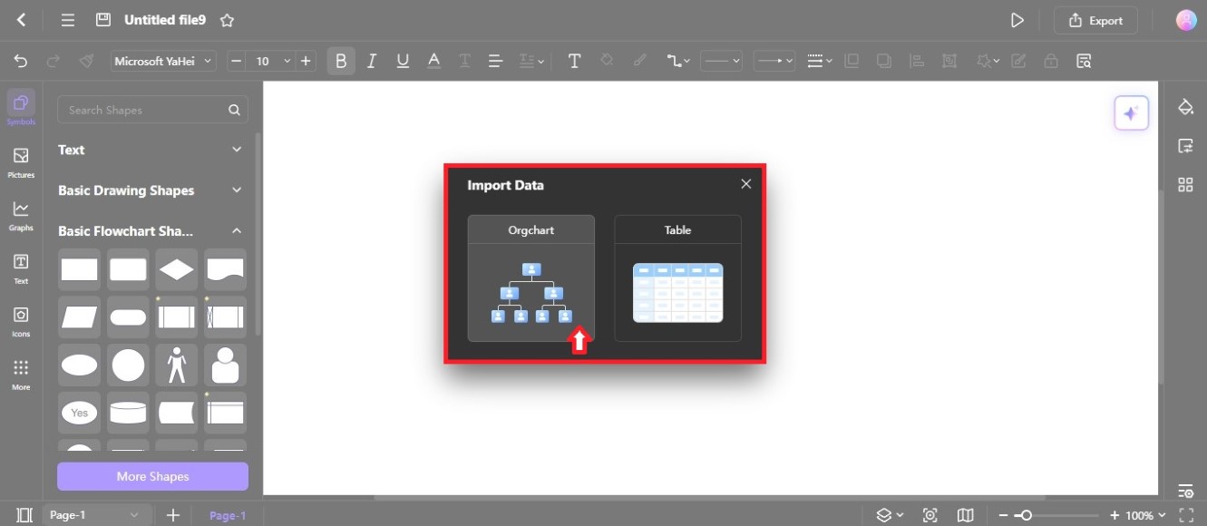 import date to create orgchart diagram