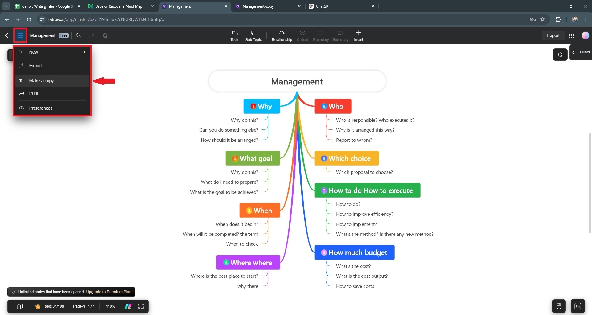 making a copy of project