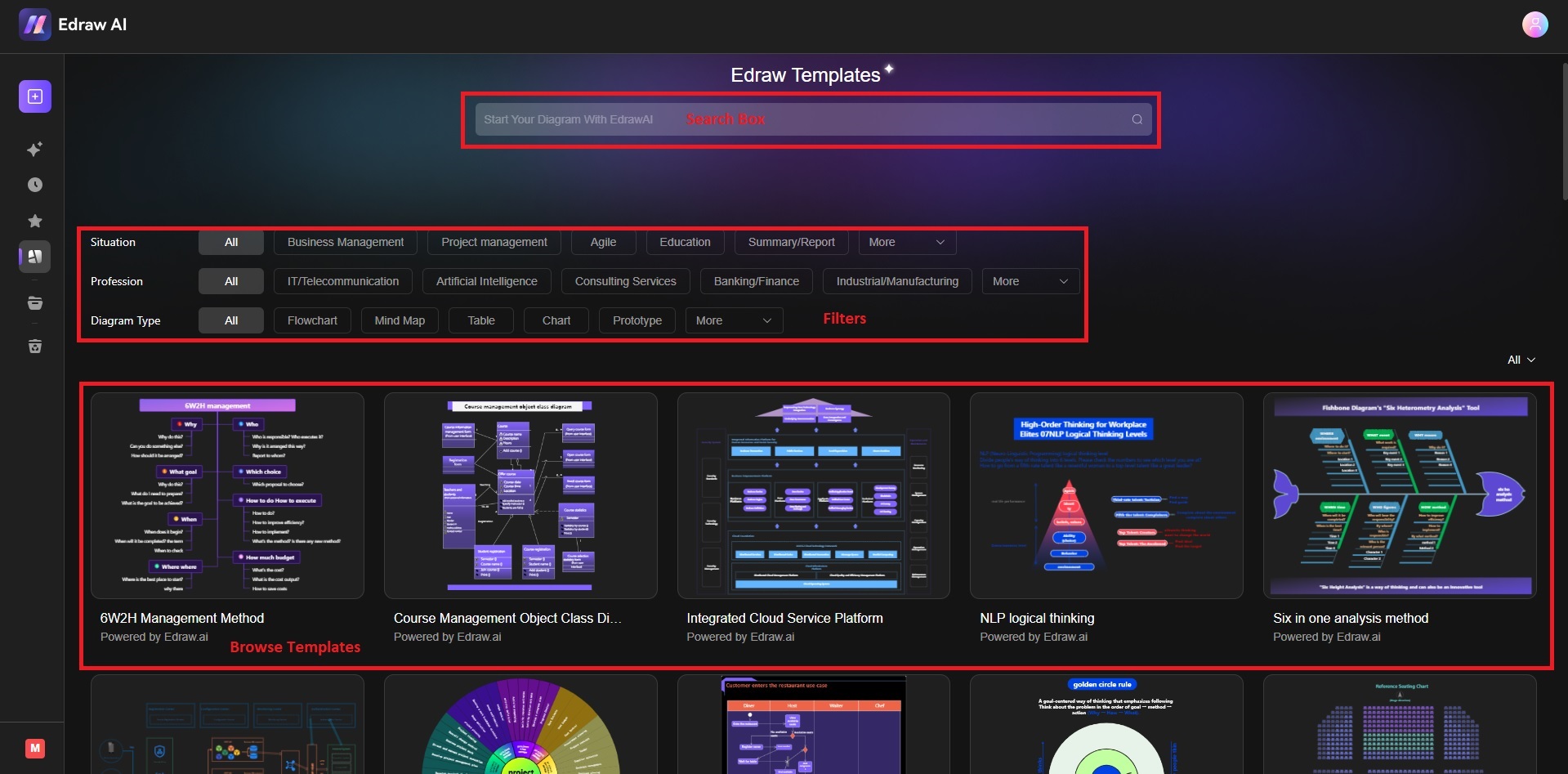 edraw templates window