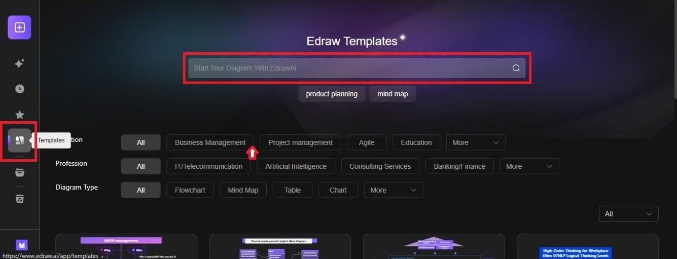 edraw ai search a template