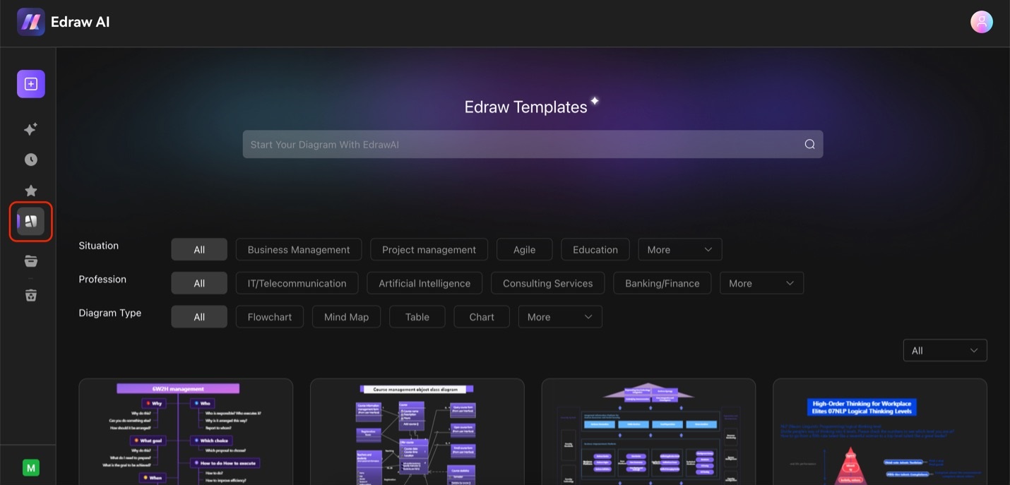 edraw templates menu